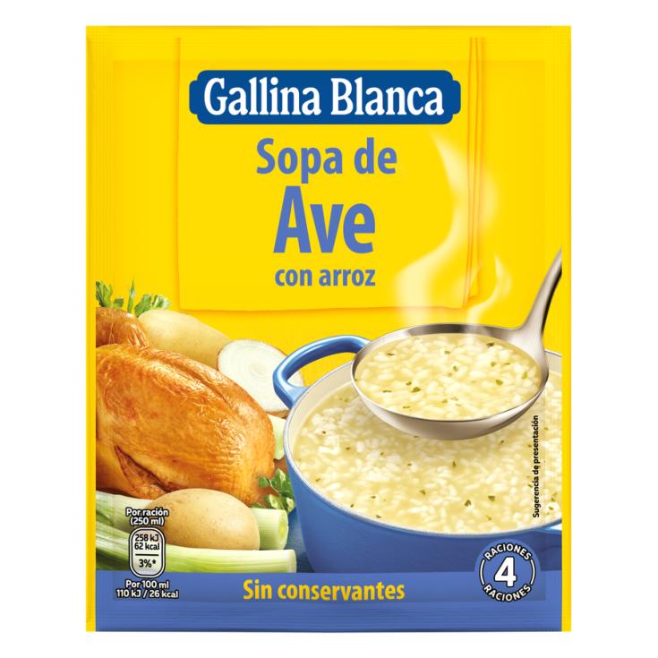 SOPA AVE CON ARROZ, 80GR GALLINA BLANCA