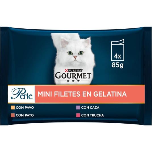 COMIDA GATOS PERLE LAMINAS SURTIDO 4X85 PURINA ONE