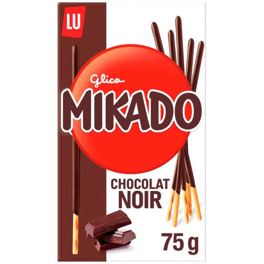 PALITOS GALLETA CON CHOCOLATE NEGRO,75G MIKADO