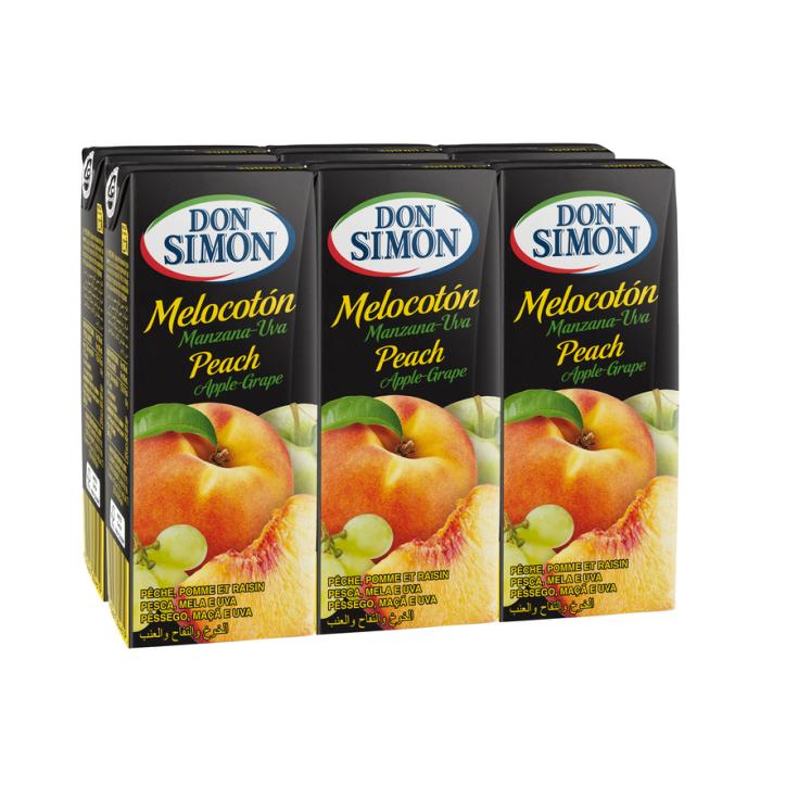 ZUMO DE MELOCOTON Y UVA, 6X200ML DON SIMON