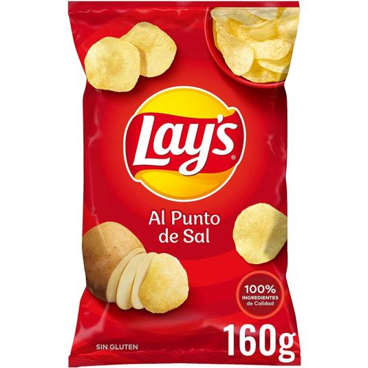 PATATAS FRITAS AL PUNTO DE SAL, 160GR LAYS