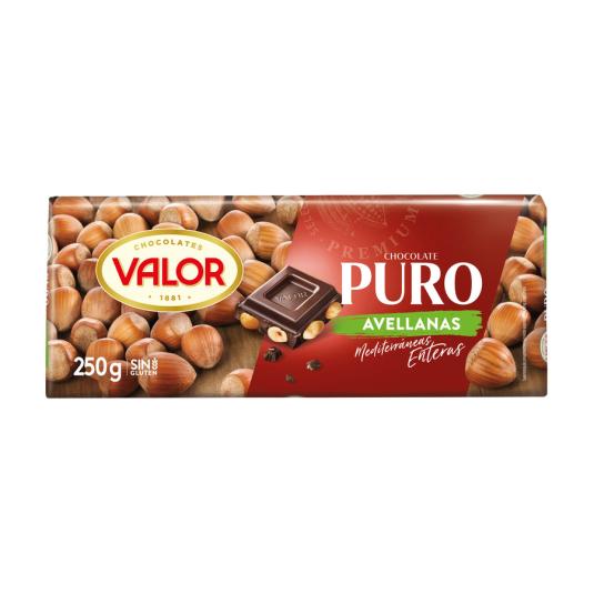 CHOCOALTE PURO CON AVELLANA, 250GR VALOR