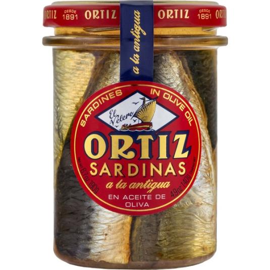 SARDINA ACEITE OLIVA, 140GR CONSERVAS ORTIZ