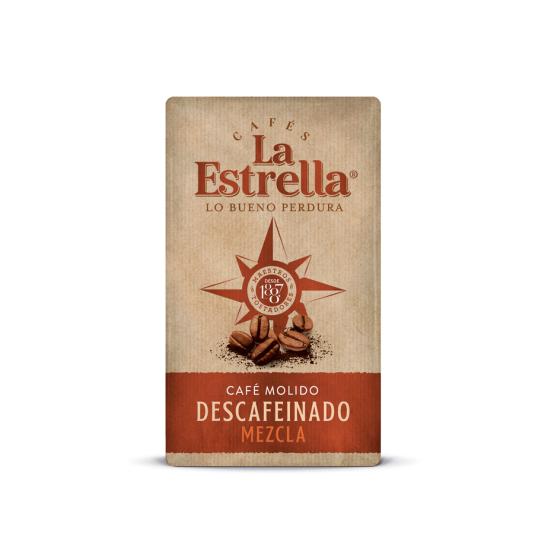 CAFÉ MOLIDO MEZCLA DESCAFEINADO, 250GR LA ESTRELLA