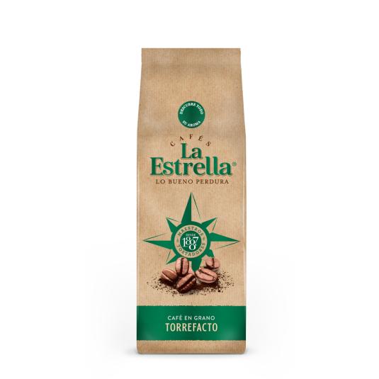 CAFE TORREFACTO EN GRANO, 500G LA ESTRELLA