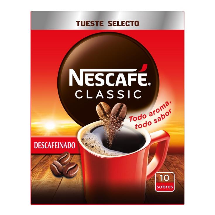 CAFE SOLUBLE DESCAFEINADO, 10 SOBRES NESCAFE