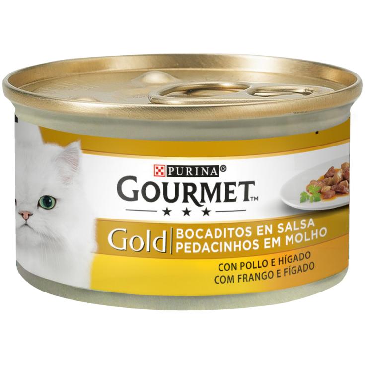 GOLD BOCADITOS EN SALSA POLLO HIGADO,85G PURINA ONE