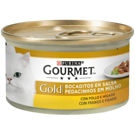 GOLD BOCADITOS EN SALSA POLLO HIGADO,85G PURINA ONE