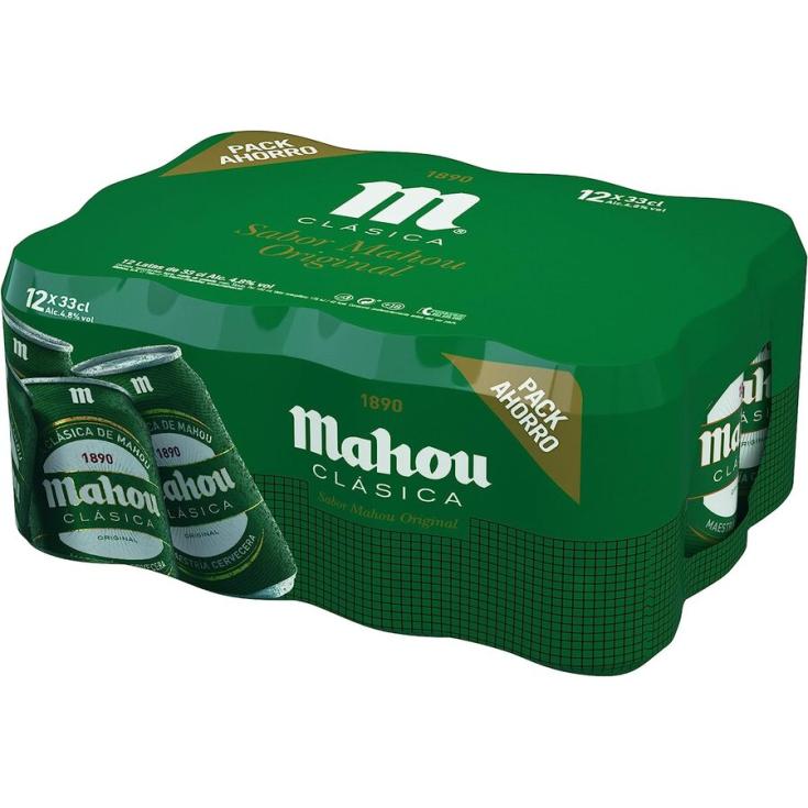 CERVEZA CLASICA, 12X330ML MAHOU