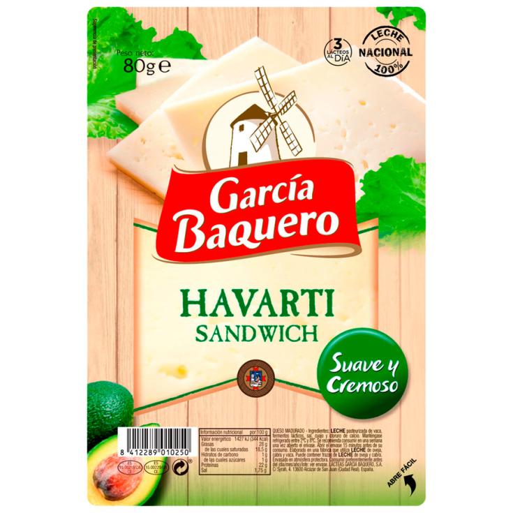 QUESO LONCHAS HAVARTI,. 80G GARCIA BAQUERO