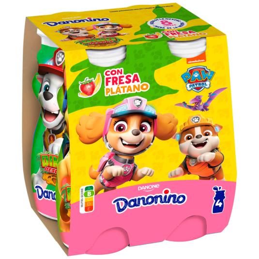 DANONINO BEBEDINO FRESA-PLATANO, 4X100ML DANONE