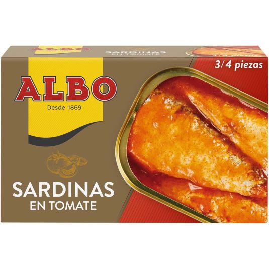 SARDINAS EN TOMATE, 120G ALBO