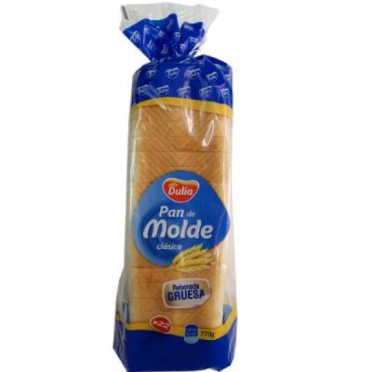 PAN DE MOLDE 22 REBANADAS , 770GR DULIA