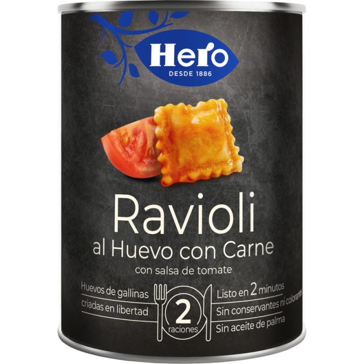 RAVIOLI AL HUEVO CON CARNE, 430G HERO