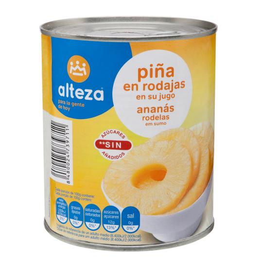 PIÑA RODAJAS EN SU JUGO, 500GR ALTEZA