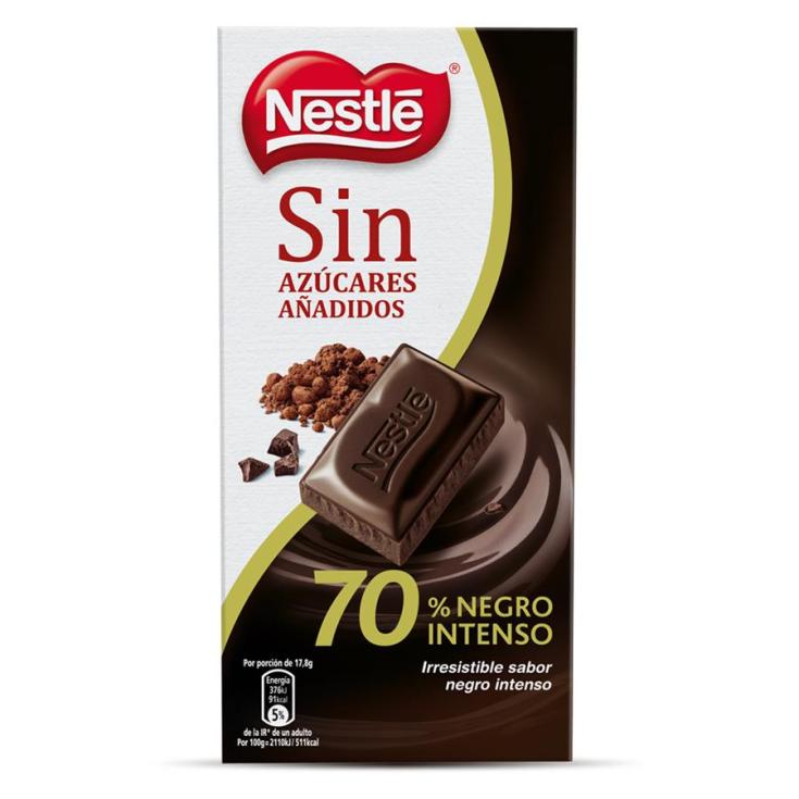 CHOCOLATE NEGRO 70% SIN AZUCAR, 125GR NESTLE