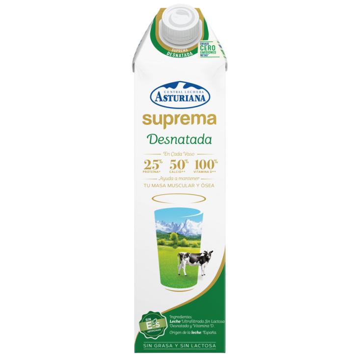 LECHE DESNATADA SUPREMA, 1L ASTURIANA