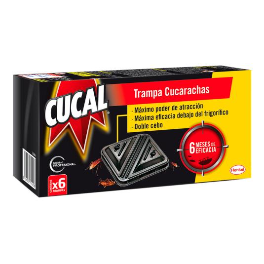 TRAMPA PARA CUCARACHAS DOBLE CEBO, 6UD CUCAL