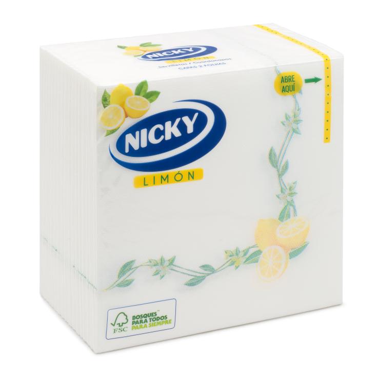 SERVILLETA DECORADA LIMON,2CAPAS 65UD NICKY