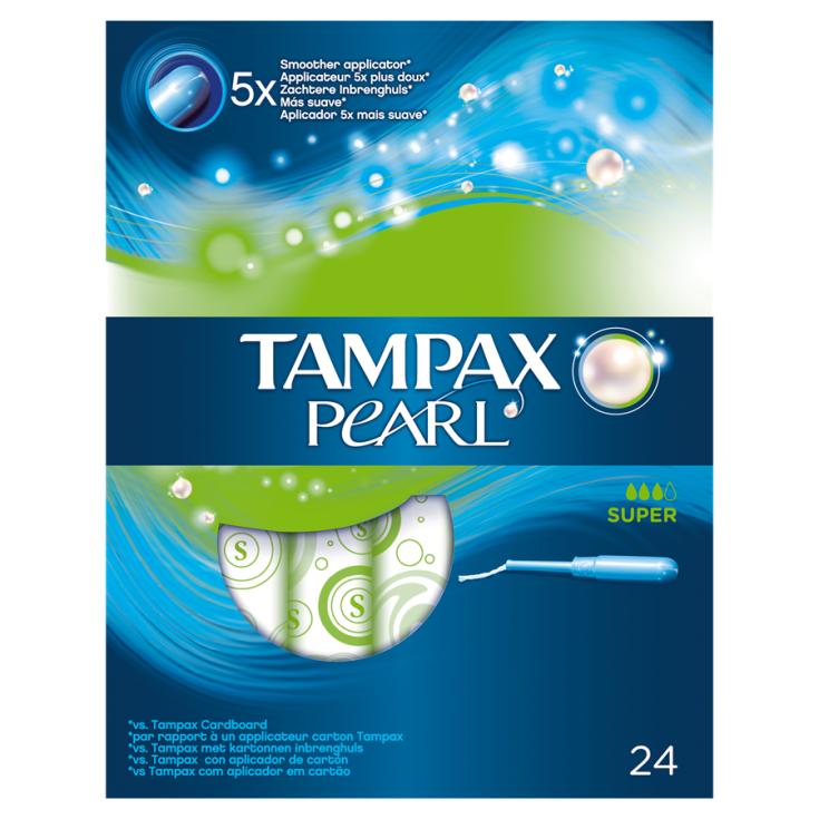 TAMPONES CON APLICADOR PEARL SUPER, 24UD TAMPAX