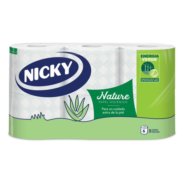 PAPEL HIGIENICO ALOE VERA 3CAPAS, 6 ROLL NICKY