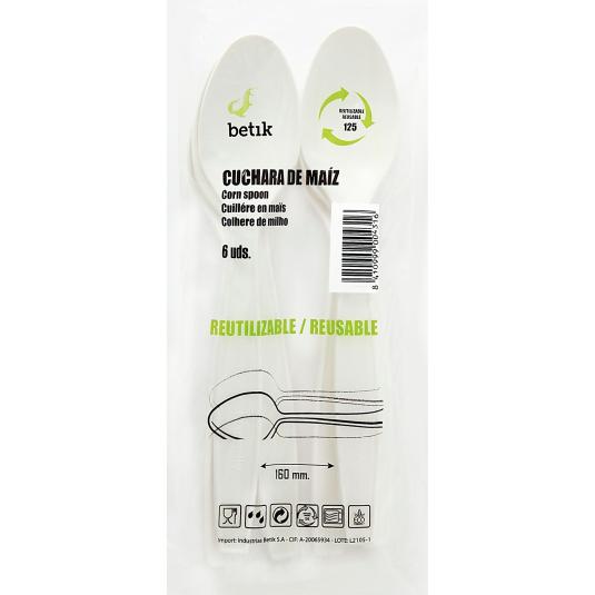 CUCHARA DE MAIZ COMPOSTABLE, 6UD BETIK