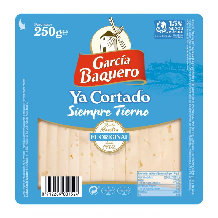 QUESO TIERNO CUÑA YA CORTADO , 250G GARCIA BAQUERO