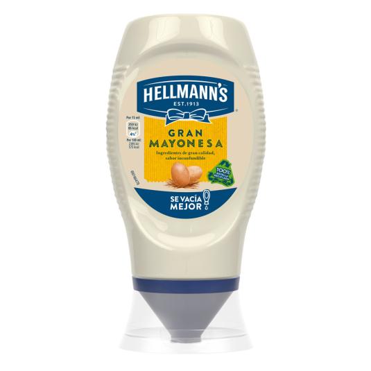 MAYONESA BOCABAJO, 250ML HELLMANS