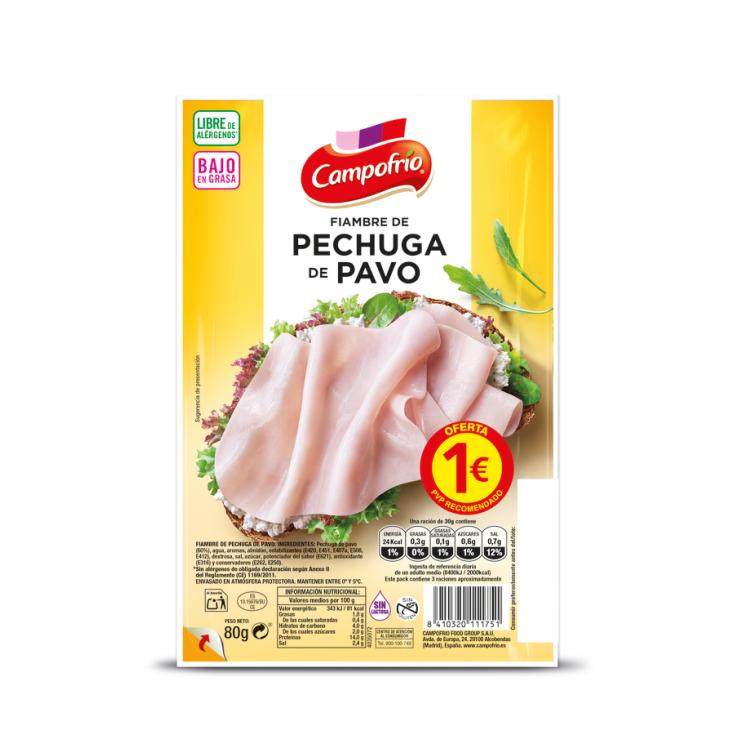 PECHUGA PAVO LONCHAS , 70G CAMPOFRIO