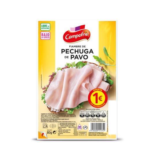 PECHUGA PAVO LONCHAS , 70G CAMPOFRIO