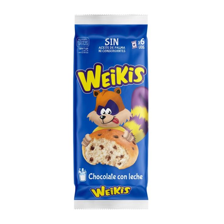 WEIKIS CHOCOLATE Y LECHE, 6UD BELLA EASO