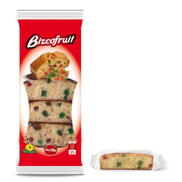 BIZCOCHO CON FRUTA, 180GR MAS ALIU