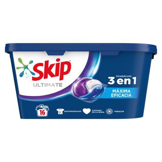 DETERGENTE MAQUINA 3 EN 1, MAXIMA EFICACIA 16 DOSI SKIP