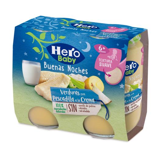 VERDURAS CON PESCADILLA, 2X190GR HERO BABY