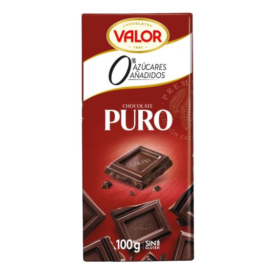 CHOCOALTE PURO SIN AZUCAR, 100GR VALOR