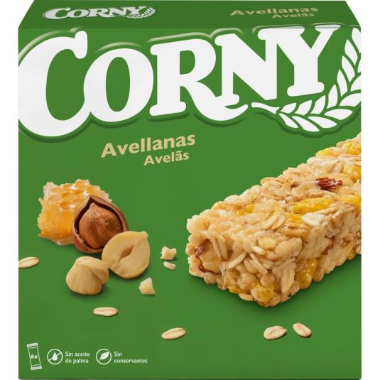 BARRITAS CEREALES CON AVELLANA, 6X25GR CORNY