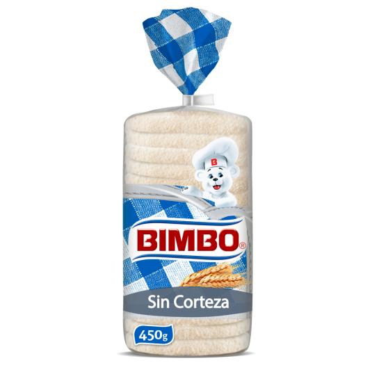 PAN DE MOLDE SIN CORTEZA, 450GR BIMBO