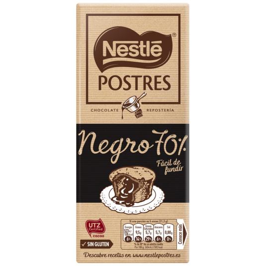 CHOCOLATE NEGRO 70% POSTRES, 170GR NESTLE