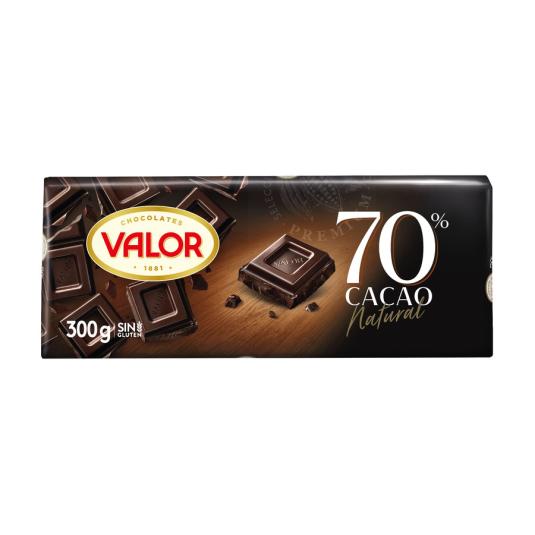 CHOCOLATE NEGRO 70%, 300GR VALOR