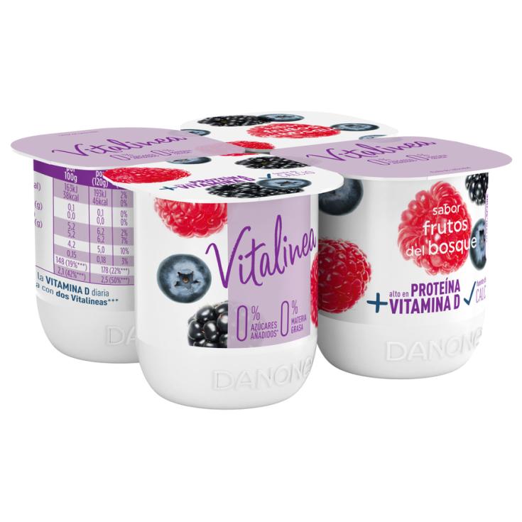 YOGUR VITALINEA FRUTOS DEL BOSQUE, 4X120G DANONE