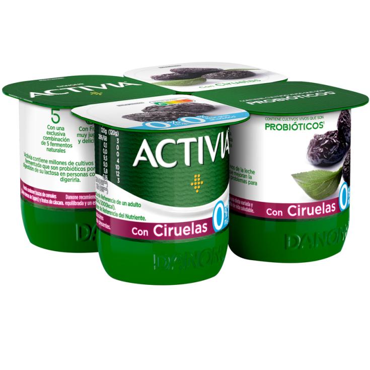 ACTIVIA YOGUR 0% CON CIRUELA P4X120 , 480G ACTIVIA