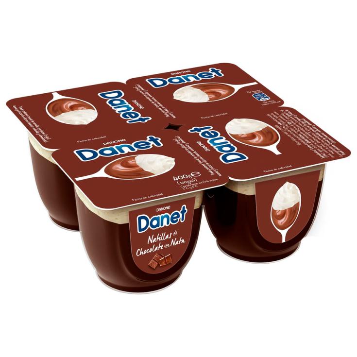 NATILLAS DE CHOCOLATE-NATA, 4X100GR DANONE