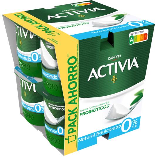 YOGUR ACTIVIA NATURAL EDULC, 8X120GR ACTIVIA