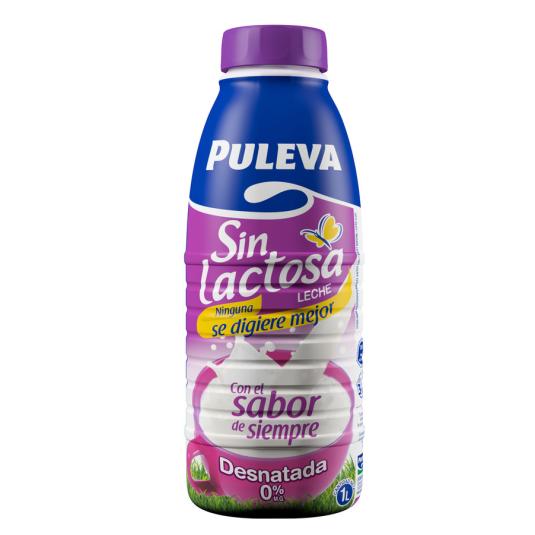 LECHE DESNATADA SIN LACTOSA, 1L PULEVA