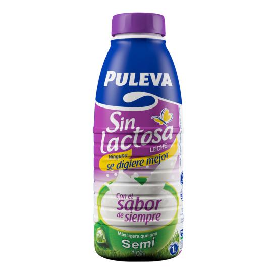 LECHE SEMIDESNATADA SIN LACTOSA, 1L PULEVA