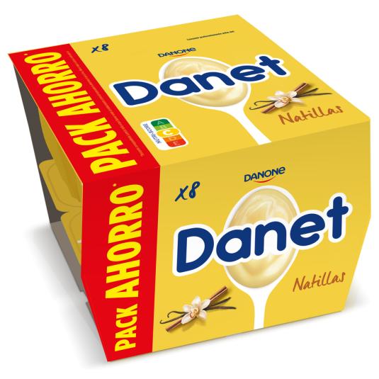 NATILLAS DE VAINILLA DANET, 8X120GR DANONE