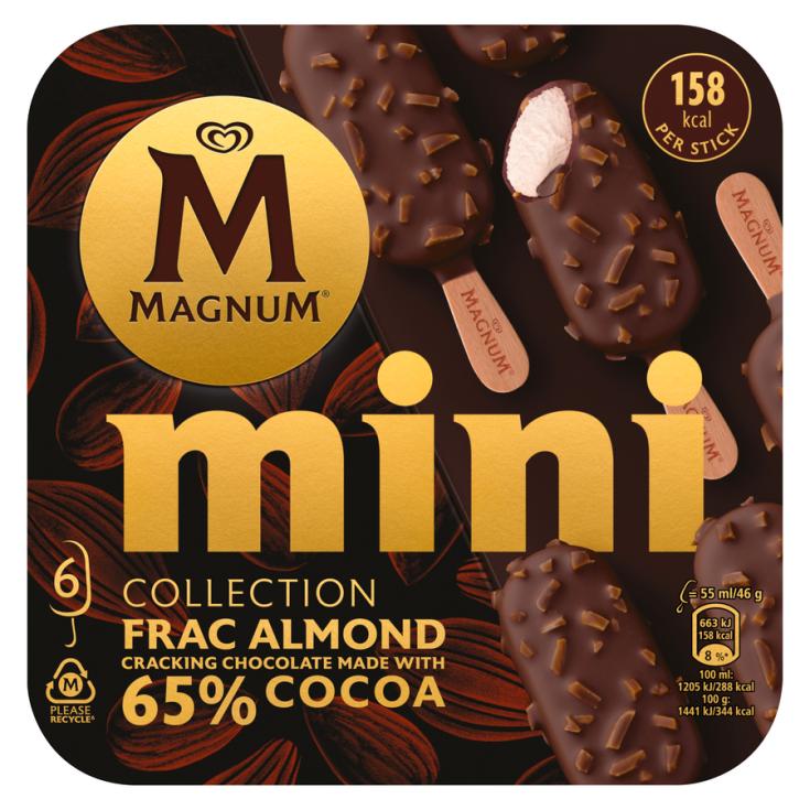 MAGNUM MINI HELADO FRAC ALMENDRAS 55ML X6 MAGNUM