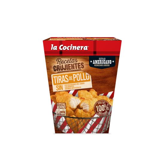 TIRAS DE POLLO ESTILO AMERICANO, 350G LA COCINERA