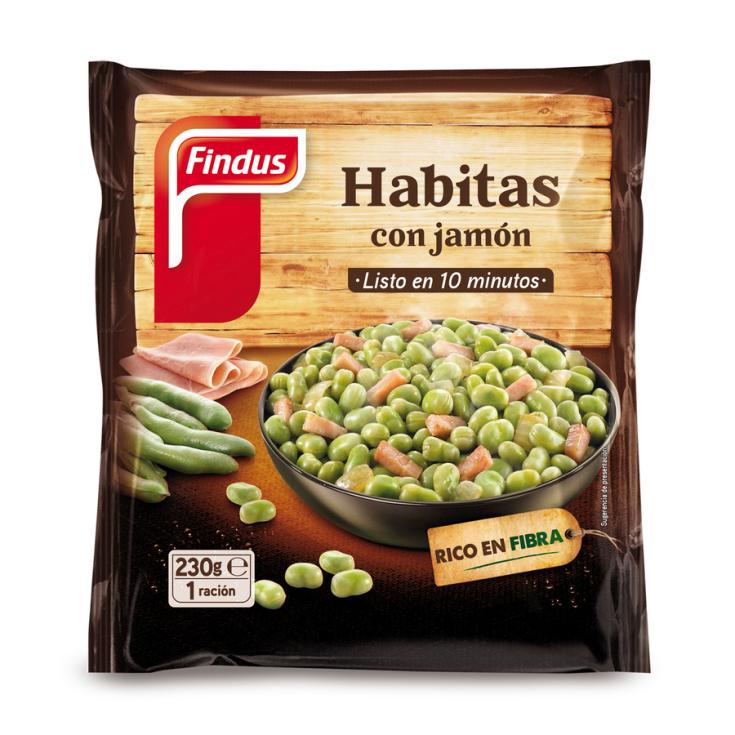 HABITAS CON JAMÓN BOLSA , 230 G FINDUS 