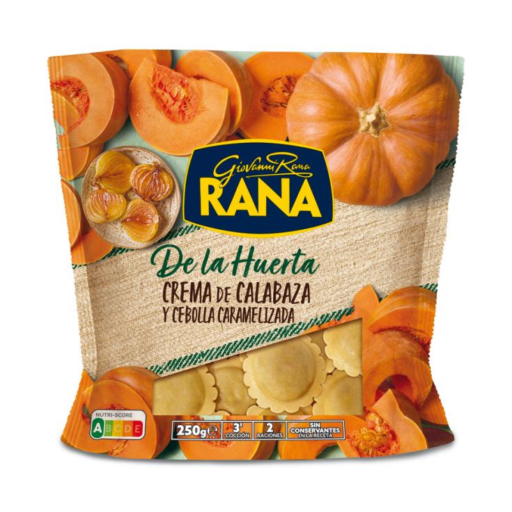 RAVIOLI RELLENO CALABAZA Y CEBOLLA CARAM. 250G RANA